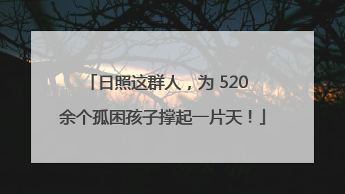 日照这群人，为 520 余个孤困孩子撑起一片天！