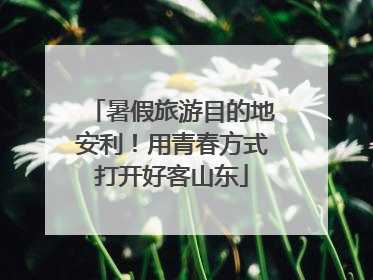 暑假旅游目的地安利！用青春方式打开好客山东