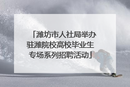潍坊市人社局举办驻潍院校高校毕业生专场系列招聘活动