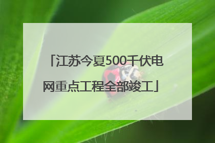 江苏今夏500千伏电网重点工程全部竣工