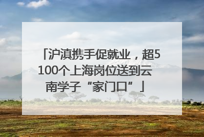 沪滇携手促就业，超5100个上海岗位送到云南学子“家门口”