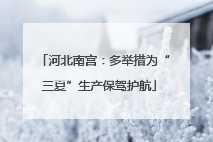 河北南宫：多举措为“三夏”生产保驾护航
