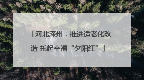 河北深州：推进适老化改造 托起幸福“夕阳红”