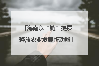海南以“链”提质 释放农业发展新动能