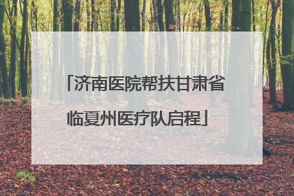 济南医院帮扶甘肃省临夏州医疗队启程