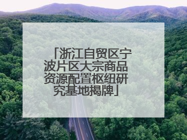 浙江自贸区宁波片区大宗商品资源配置枢纽研究基地揭牌