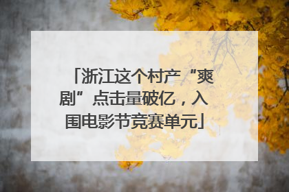 浙江这个村产“爽剧”点击量破亿，入围电影节竞赛单元