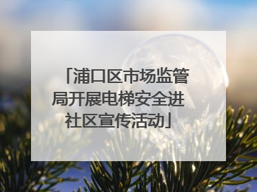 浦口区市场监管局开展电梯安全进社区宣传活动