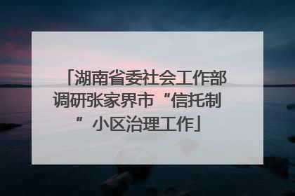 湖南省委社会工作部调研张家界市“信托制”小区治理工作