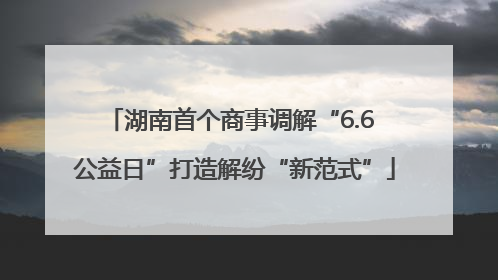 湖南首个商事调解“6.6 公益日”打造解纷“新范式”