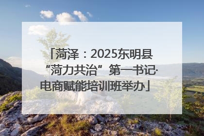 菏泽：2025东明县“菏力共治”第一书记·电商赋能培训班举办