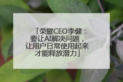 荣耀CEO李健：要让AI解决问题，让用户日常使用起来才能释放潜力