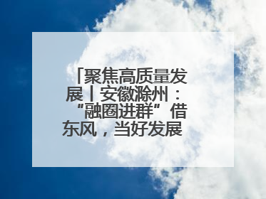 聚焦高质量发展丨安徽滁州：“融圈进群”借东风，当好发展“合伙人”