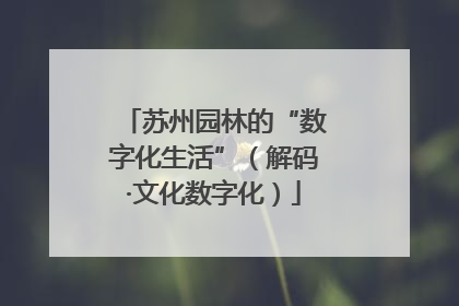 苏州园林的“数字化生活”（解码·文化数字化）