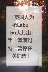英国人为抢Labubu大打出手！泡泡玛特：暂停在英销售