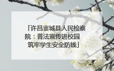 许昌襄城县人民检察院：普法宣传进校园 筑牢学生安全防线