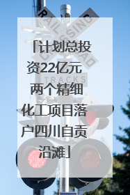 计划总投资22亿元 两个精细化工项目落户四川自贡沿滩