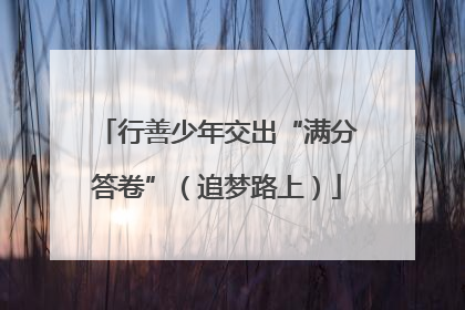 行善少年交出“满分答卷”（追梦路上）