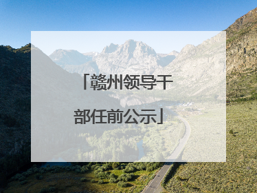 赣州领导干部任前公示