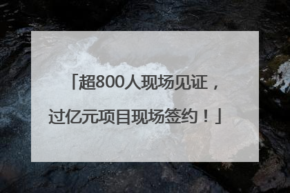 超800人现场见证，过亿元项目现场签约！