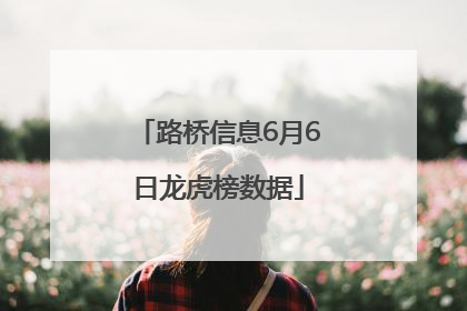 路桥信息6月6日龙虎榜数据