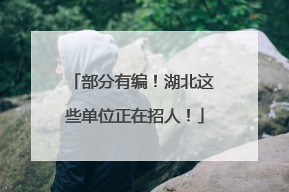 部分有编！湖北这些单位正在招人！