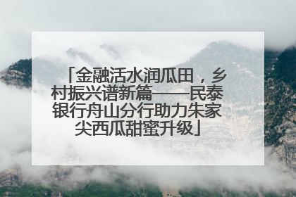 金融活水润瓜田，乡村振兴谱新篇——民泰银行舟山分行助力朱家尖西瓜甜蜜升级