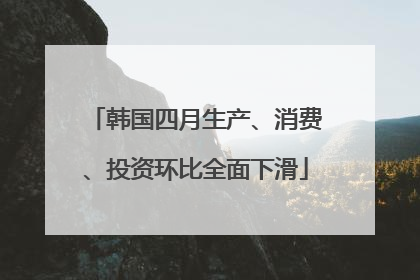 韩国四月生产、消费、投资环比全面下滑