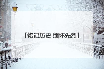 铭记历史 缅怀先烈