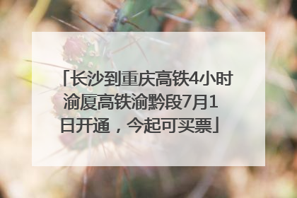 长沙到重庆高铁4小时 渝厦高铁渝黔段7月1日开通，今起可买票
