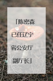 陈密森已任辽宁省公安厅副厅长