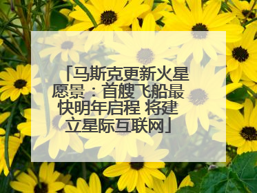马斯克更新火星愿景：首艘飞船最快明年启程 将建立星际互联网