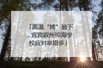 高温“烤”验下，宜宾叙州樟海学校应对举措多