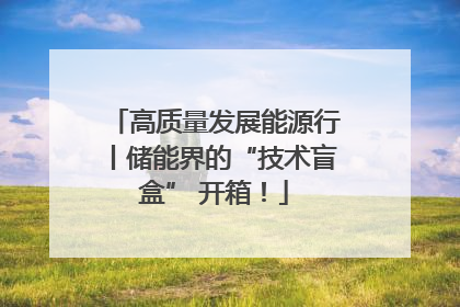 高质量发展能源行丨储能界的“技术盲盒” 开箱！