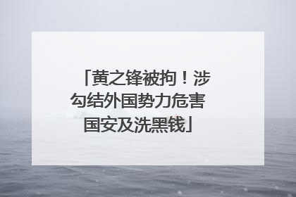 黄之锋被拘！涉勾结外国势力危害国安及洗黑钱