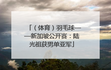 （体育）羽毛球——新加坡公开赛：陆光祖获男单亚军