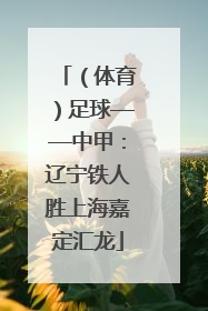 （体育）足球——中甲：辽宁铁人胜上海嘉定汇龙
