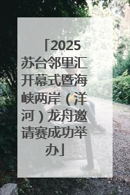 2025苏台邻里汇开幕式暨海峡两岸（洋河）龙舟邀请赛成功举办